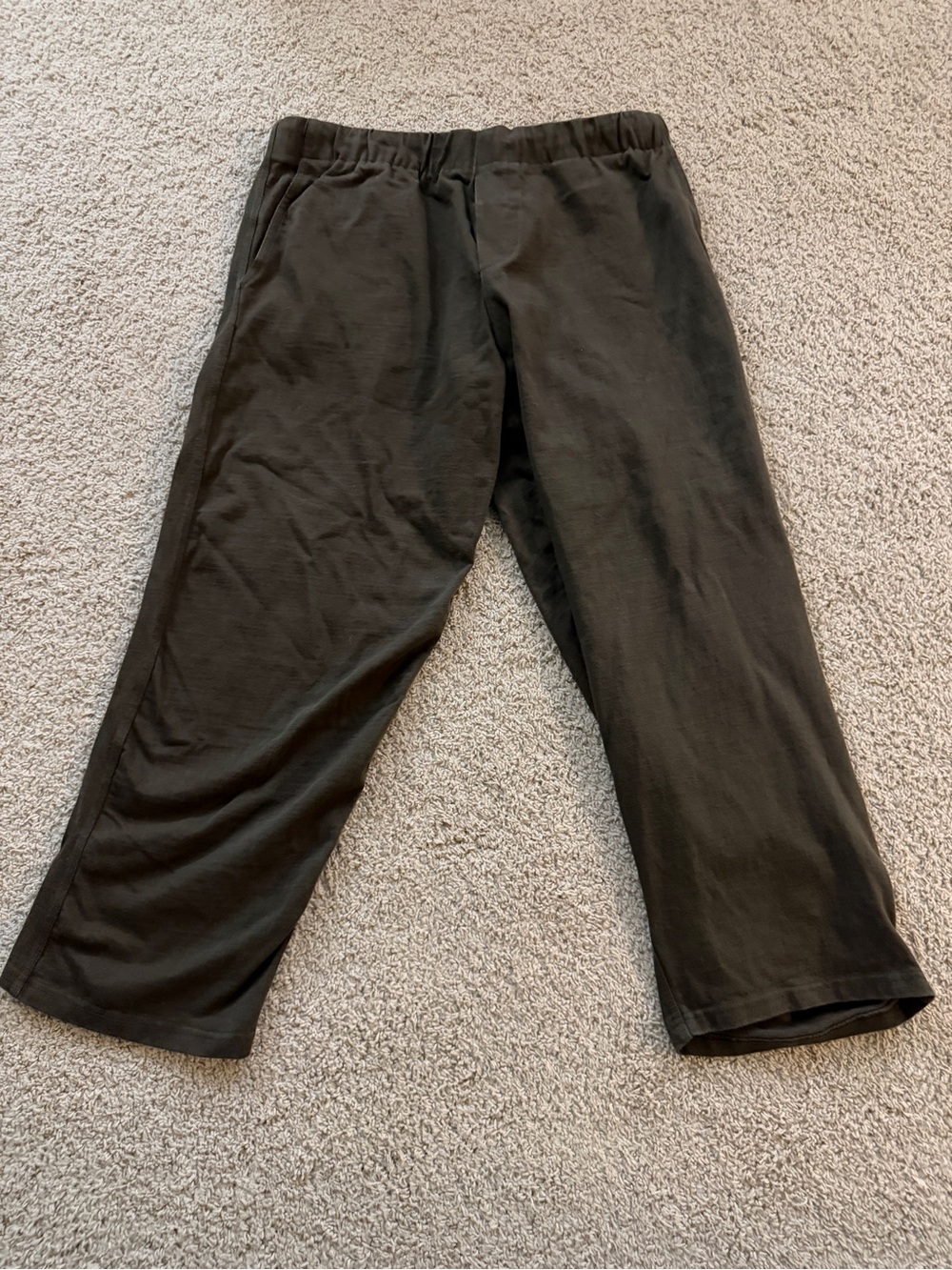 Zara Men's Brown Elastic Waist Chinos 100% cotton